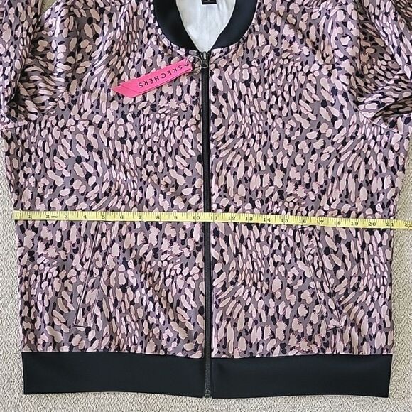Skechers Cheetah Animal Print Pink Black Lightweight Jacket - Size Large - Picture 13 of 16